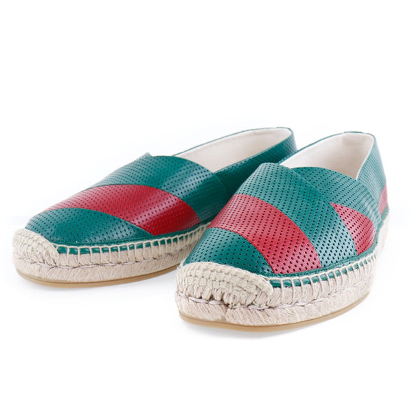 GUCCI】グッチ エスパドリーユ スリッポン 624612 レザー 緑