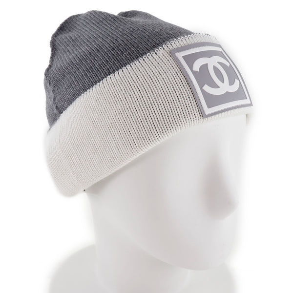 CHANEL] Chanel Coco Mark Sports Line Knit Cap Wool x silk x