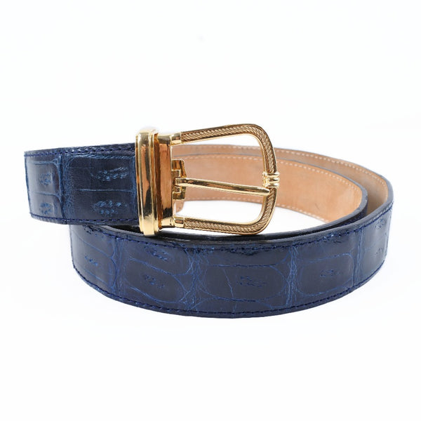 K18バックル ベルト クロコダイル 青 K18 buckle メンズ – NISHIKINO