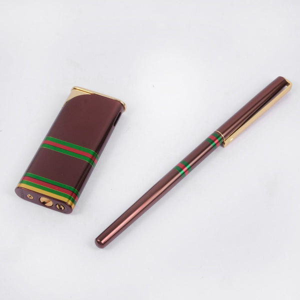 【GUCCI】グッチ, ボールペン／ライターセット ボールペン, ボルドー Ballpoint pen / lighter set  ユニセックスA+ランク