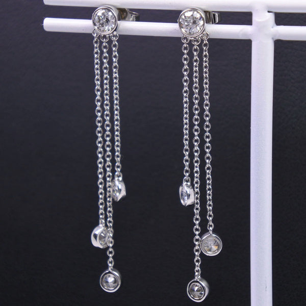 TIFFANY&Co.】ティファニー バイザヤード ピアス 4Pダイヤ Pt950
