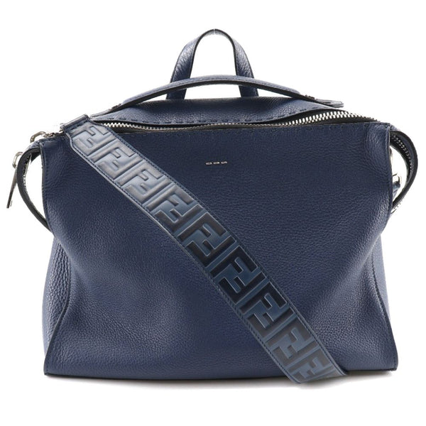 FENDI フェンディ　セレリア　レザーショルダーバッグ　925 プレート FENDI】フェンディ セレリア ハンドバッグ 7VA400 レザー 紺 斜め掛け