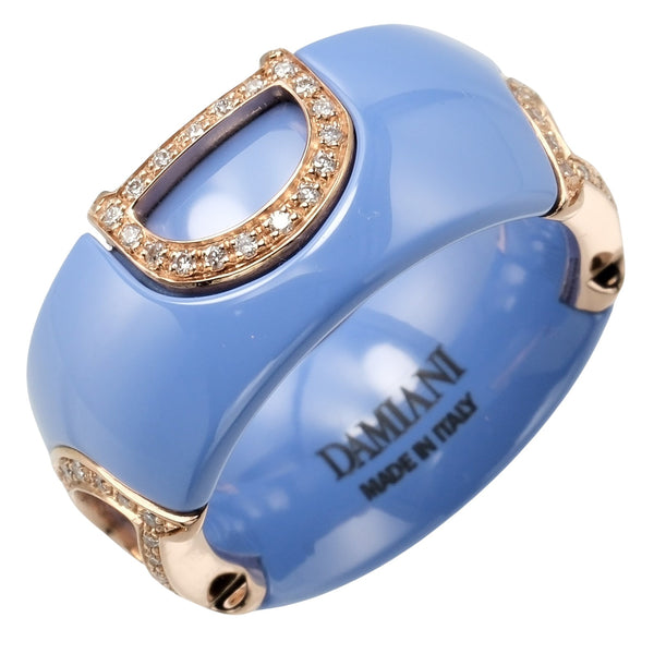 Damiani】ダミアーニ Dアイコン 9.5号 リング・指輪 K18ピンクゴールド×セラミック×ダイヤモンド 約8.3g D icon –  KYOTO NISHIKINO