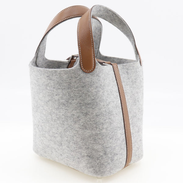 HERMES】エルメス ピコタンロックPM ハンドバッグ フェルト×ヴォー 