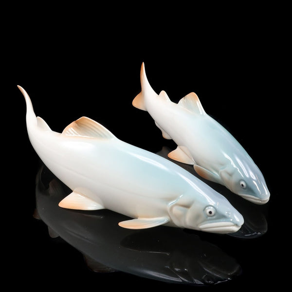 NORITAKE】ノリタケ オールドノリタケ 鮎 置物 一対 置物 オブジェ