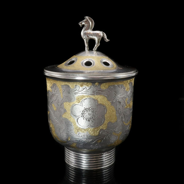 帖佐美行 作 純銀 【 松梅想 香炉 】 純銀 骨董品 – NISHIKINO VINTAGE