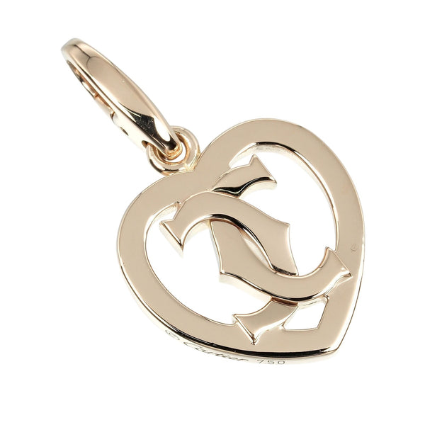 CARTIER】カルティエ 2Cハート ペンダントトップ K18ピンク