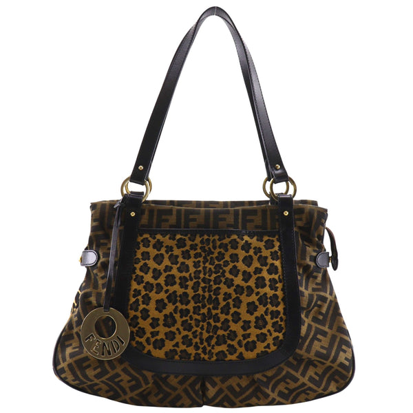 FENDI】フェンディ ズッカ レオパード トートバッグ 8BH629