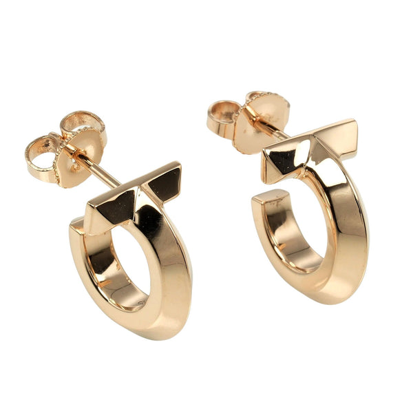 TIFFANY&Co.】ティファニー Tワン フープ ピアス K18ピンクゴールド 約