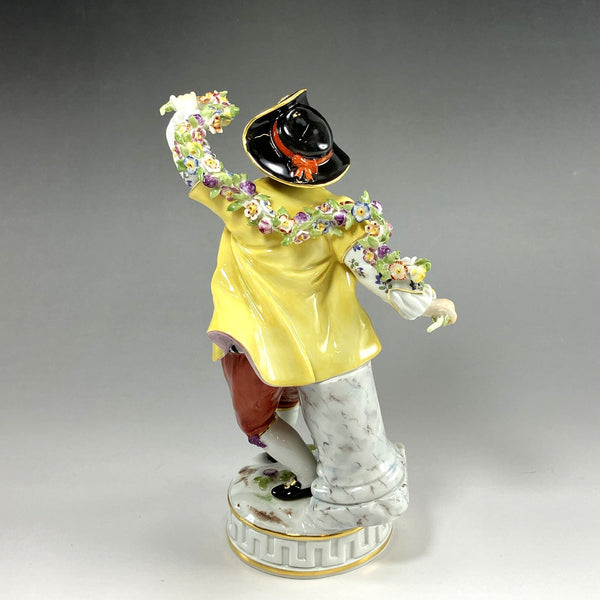 Meissen】マイセン 花づなを持った庭師の青年 置物 オブジェ