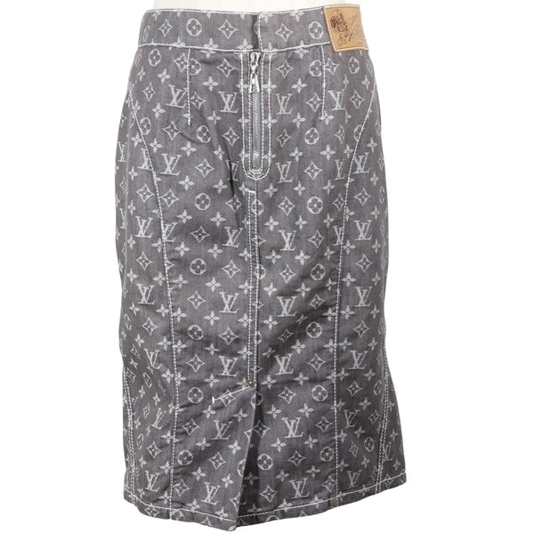 ルイヴィトン　デニム 膝丈スカート LOUIS VUITTON】ルイ・ヴィトン モノグラムデニム スカート