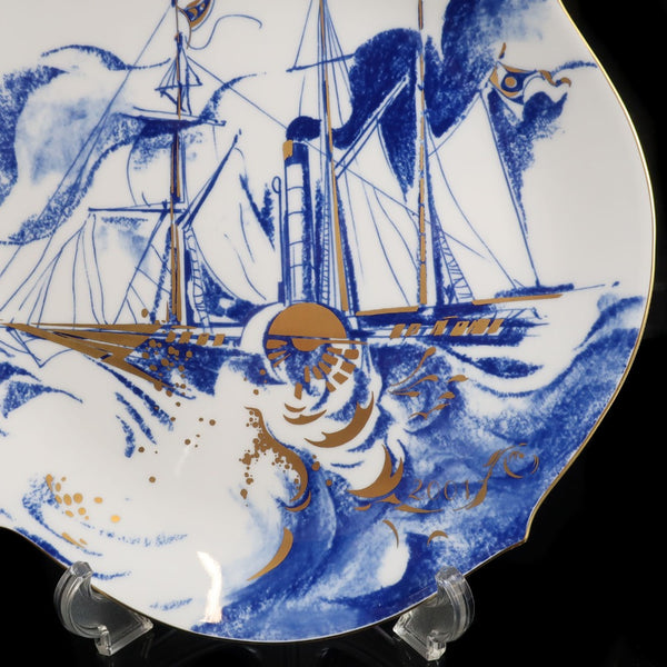 Meissen 船の絵柄 プレート　2001 郵便蒸気船　マイセンイヤープレート Meissen】マイセン 郵便蒸気船 ( ソルヴェイ号 ) 2001年イヤープレート