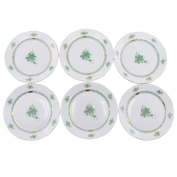 HEREND】ヘレンド アポニーグリーン プレート 6客 直径：25.2cm 食器