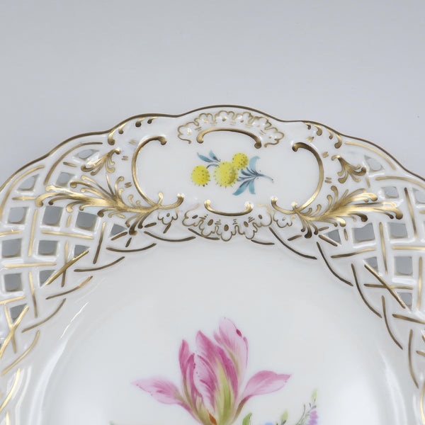 Meissen】マイセン 三つ花 飾り皿 15cm 置物 オブジェ 54800/060110