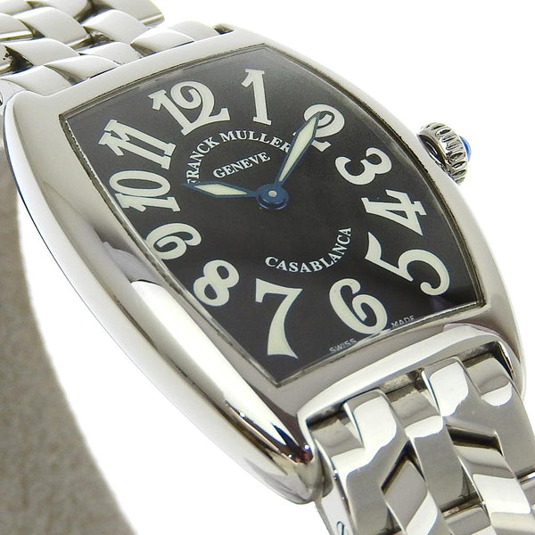【FRANCK MULLER】フランクミュラー, カサブランカ 腕時計, 1752QZ ステンレススチール クオーツ アナログ表示 黒文字盤  Casablanca レディースA-ランク