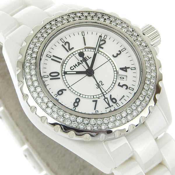 CHANEL】シャネル J12 腕時計 H0967 ホワイトセラミック×ダイヤモンド 
