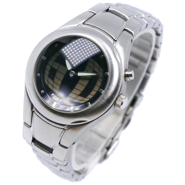 【FOSSIL】フォッシル, JR-8631 ステンレススチール クオーツ アナログ表示 レディース 黒文字盤 腕時計