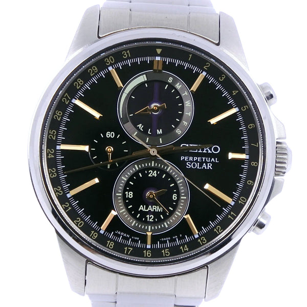 [Seiko] Seiko, Spirit Smart V198-0AC0 Stainless Steel Solar Watch Analog  Display Men's Black Dial Watch, A-rank