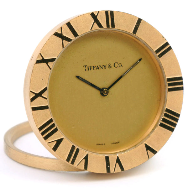 【TIFFANY&Co.】ティファニー, アトラス 2588 置時計, 金メッキ クオーツ ユニセックス ゴールド文字盤 置時計, B-ランク