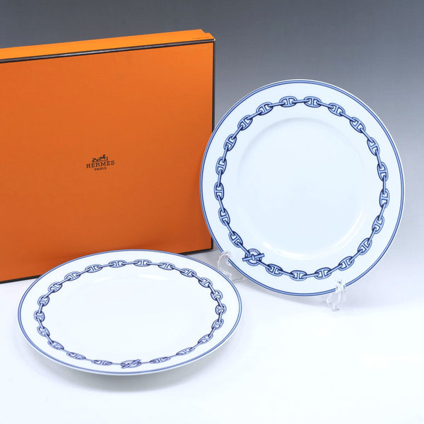 HERMES] Hermes Shaine Dancle (Chaine Dancle) 22.5 (cm) Plate x 2