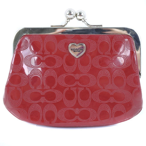 ヴィンテージ COACH ダブルがま口 小銭入れ コインケース レッド