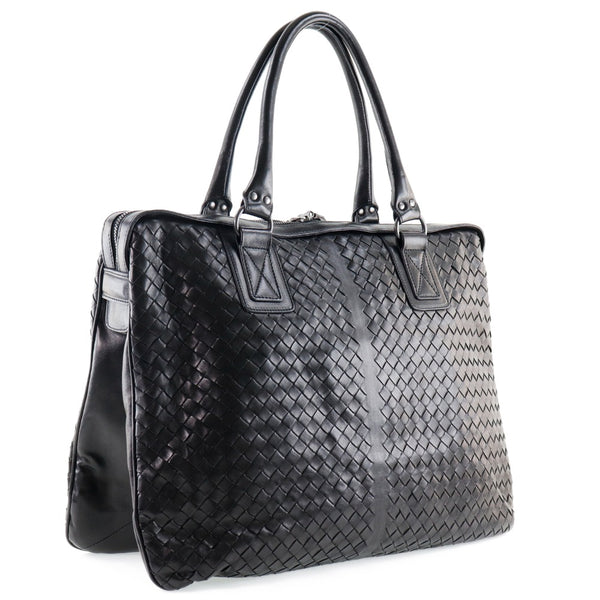 【希少】ボッテガヴェネタ　ビジネスバッグ　イントレチャート　黒　ストライプ BOTTEGAVENETA】ボッテガヴェネタ イントレチャート ビジネスバッグ