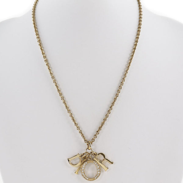 Dior】クリスチャンディオール ロゴ 金メッキ×ラインストーン