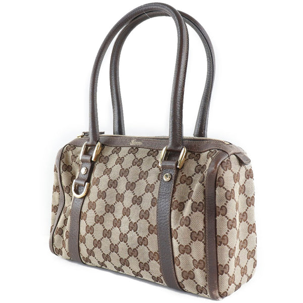 GUCCI】グッチ ミニボストン 130942 GGキャンバス×カーフ 茶