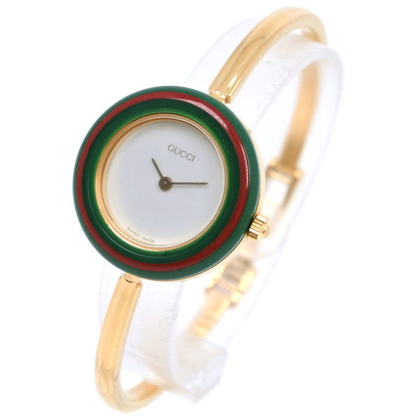 GUCCI】グッチ チェンジベゼル 11/12.2 金メッキ クオーツ アナログ