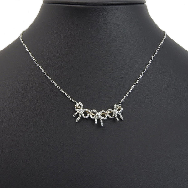 レディース 美品TIFFANY&Co. ティファニートリプルリボンネックレス 