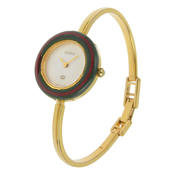 GUCCI】グッチ チェンジベゼル 11/12 金メッキ クオーツ アナログ表示