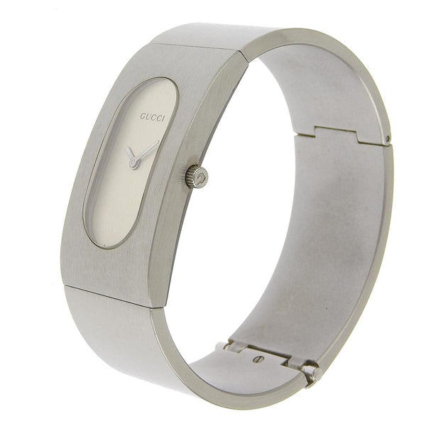 GUCCI] Gucci wide bangle watch 2400L Stainless Steel Quartz Analog