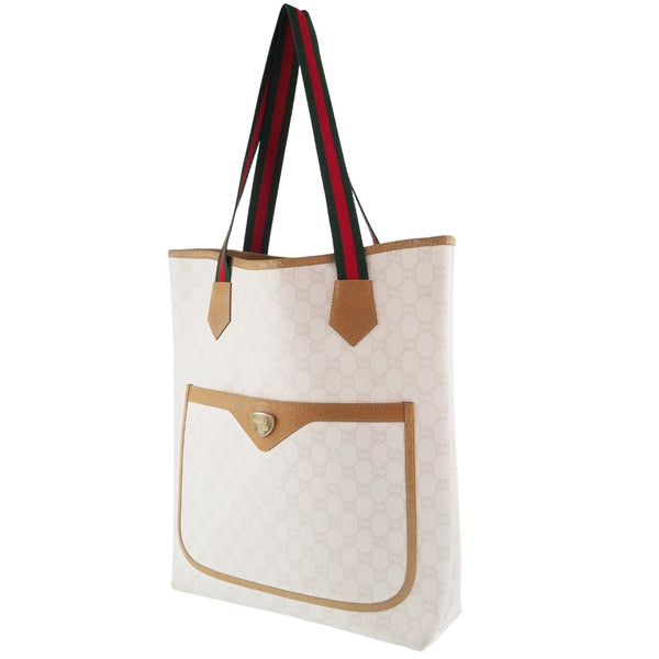 GUCCI】グッチ オールドグッチ シェリーライン GGプラス 白 レディース