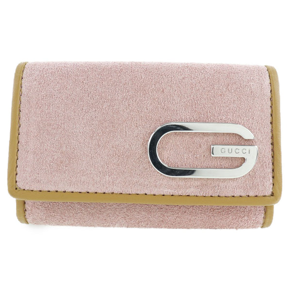 GUCCI】グッチ Gロゴ 6連 パイピング スウェード ピンク レディース