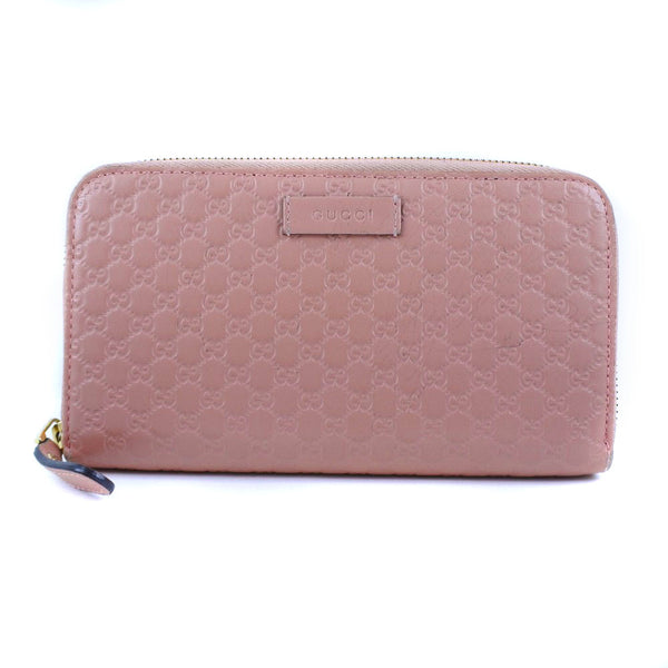 グッチ シマ レザー 長財布 ピンク系 GUCCI】グッチ ラウンドファスナー マイクログッチ 449391 長財布