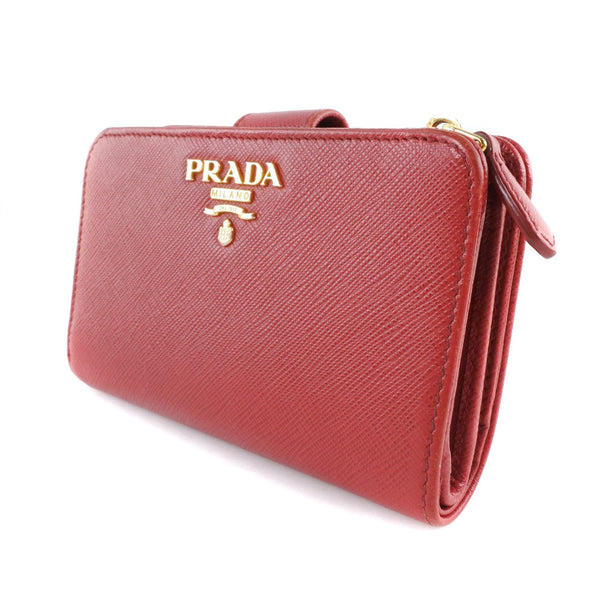 PRADA】プラダ 1ML225 二つ折り財布 サフィアーノ 赤 レディース 二