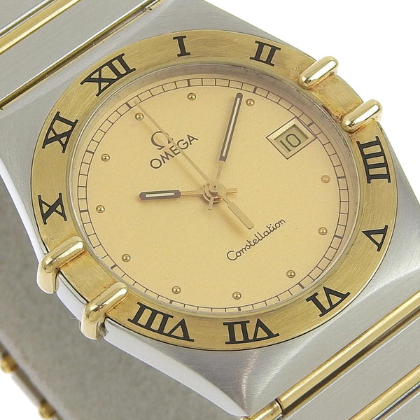 【OMEGA】オメガ, コンステレーション コンビ ステンレススチール×金メッキ シルバー クオーツ アナログ表示 メンズ ゴールド文字盤 腕時計