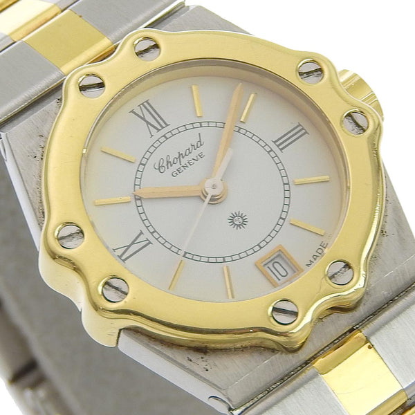 【Chopard】ショパール, サンモリッツ コンビ ステンレススチール×YG シルバー クオーツ アナログ表示 レディース 白文字盤 腕時計