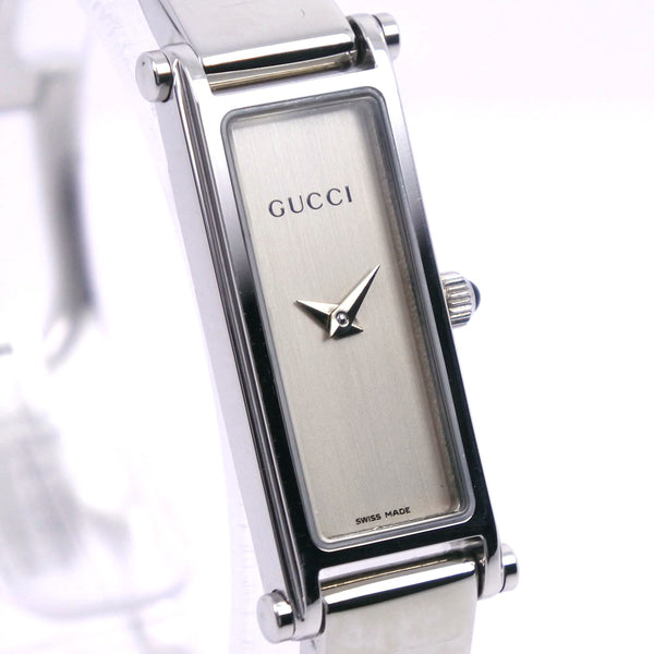 【GUCCI】グッチ, 1500L 腕時計, ステンレススチール クオーツ レディース シルバー文字盤 腕時計, A-ランク