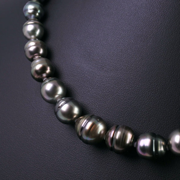 バロック 黒真珠 8-12ｍｍ ネックレス, 8-12ｍｍ シルバー×パール レディース ネックレス, A-ランク