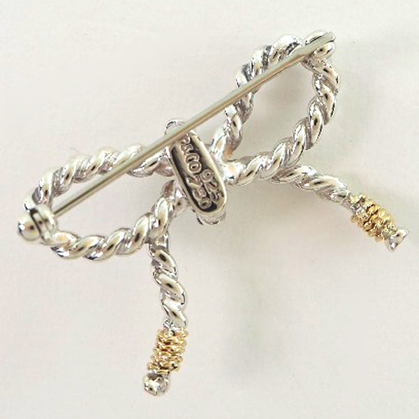 ティファニー　ツイストリボン　シルバー925/K14 ブローチ Tiffany & Co. - ティファニー ブローチ ツイスト リボン