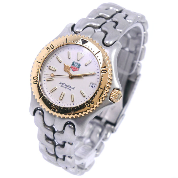 【TAG HEUER】タグホイヤー, プロフェッショナル S95.806 腕時計, ステンレススチール ゴールド クオーツ メンズ 白文字盤 腕時計