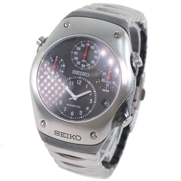 【SEIKO】セイコー, 9T82-0A30 腕時計, ステンレススチール×ラバー オートクオーツ クロノグラフ メンズ グレー文字盤 腕時計