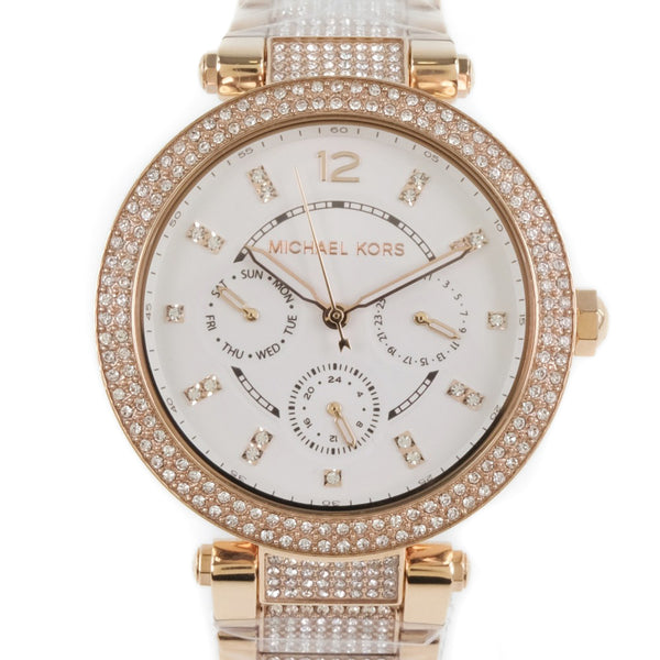 [Michael Kors] Michael course , watch , MK-6760 Stainless steel steel pink  gold quartz multil in the white dial A+rank