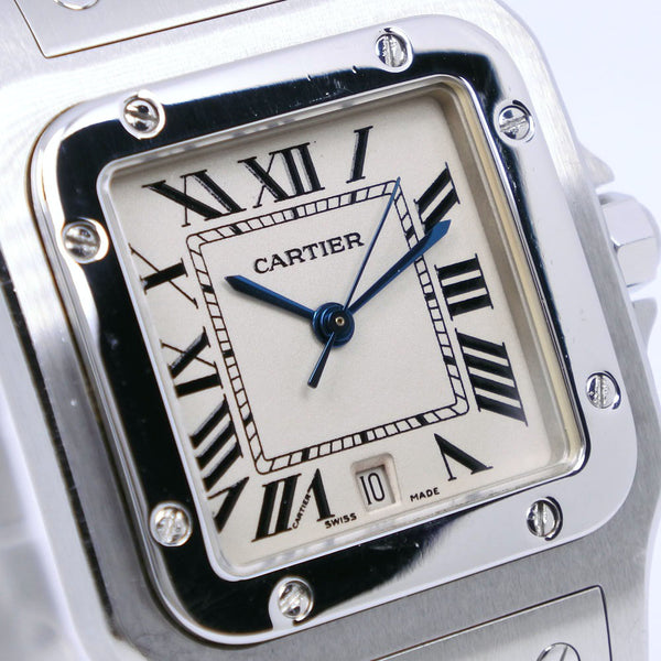 カルティエ CARTIER W20060D6 サントスガルベ LM デイト SS クォーツ メンズ 良品 _837405