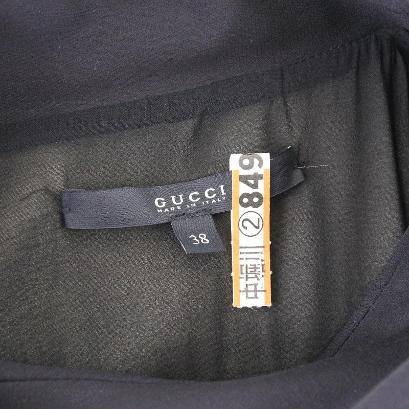 [GUCCI] Gucci 
 Severe sleeve dress 
 Silk Black No Sleeve Ladies A Rank