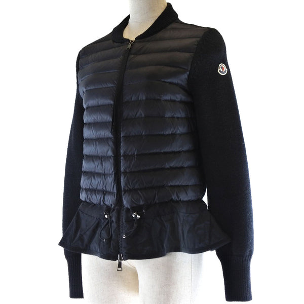 [Moncler] Moncler 
 아래로 니트 스웨터 
 GG2195/S Nylon X Wool Black Down Knit Ladies