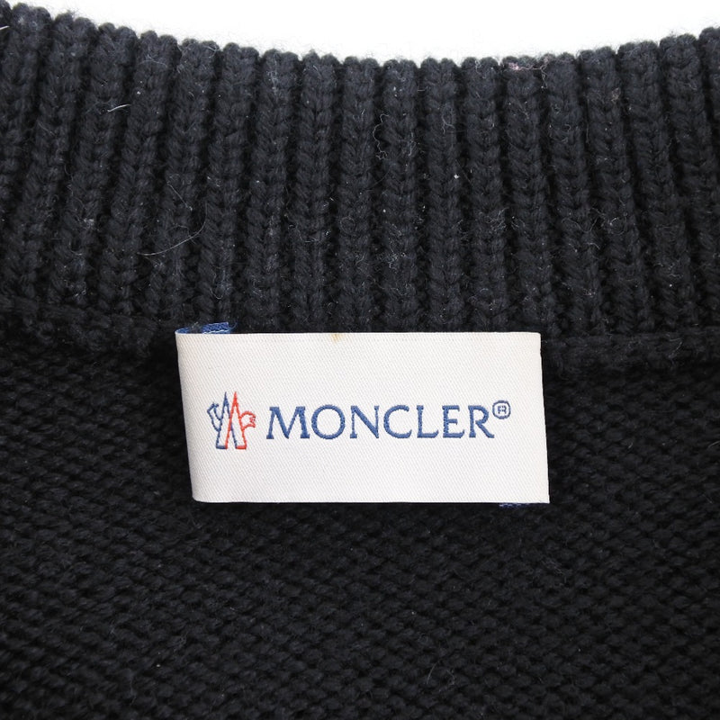 [Moncler] Moncler 
 Suéter de punto 
 GG2195/s nylon x lana negra dudas de punto