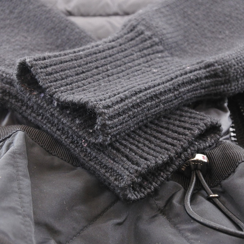 [MONCLER] Moncler 
 Down knit sweater 
 GG2195/S Nylon x Wool Black Down Knit Ladies