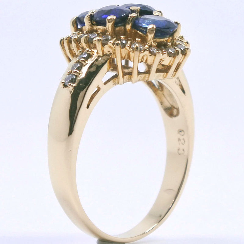 No. 10.5 Anillo / anillo 
 K18 Oro amarillo X Sapphire x Diamond Blue S1.42/D0.23 Disposición 5.2G Damas A Rank
